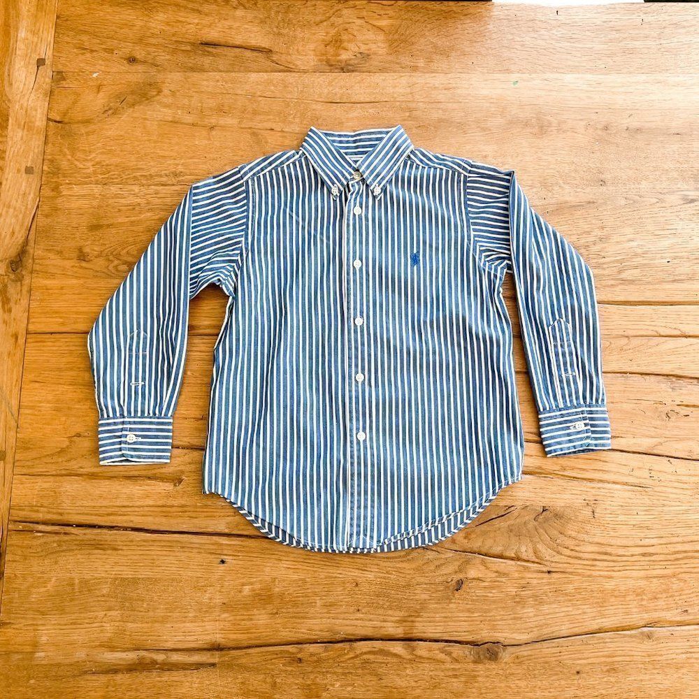 Ralph Lauren Boys Striped Button Down, Size 4